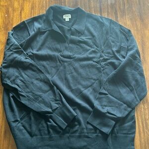 J. Crew Factory Cotton sweater polo BU045 2X Black